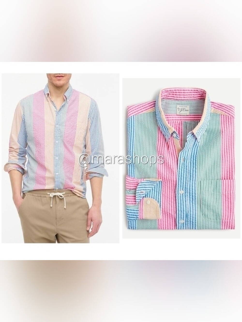 J. CREW Slim Seersucker Stripe Shirt